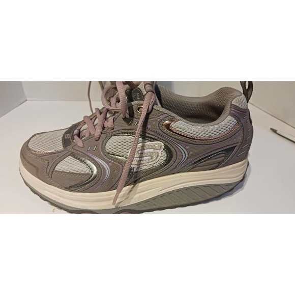 Women’s Skechers Shape Ups‎ Curved Toning Walking Shoes Size 8 Gray & Pink - Picture 11 of 15